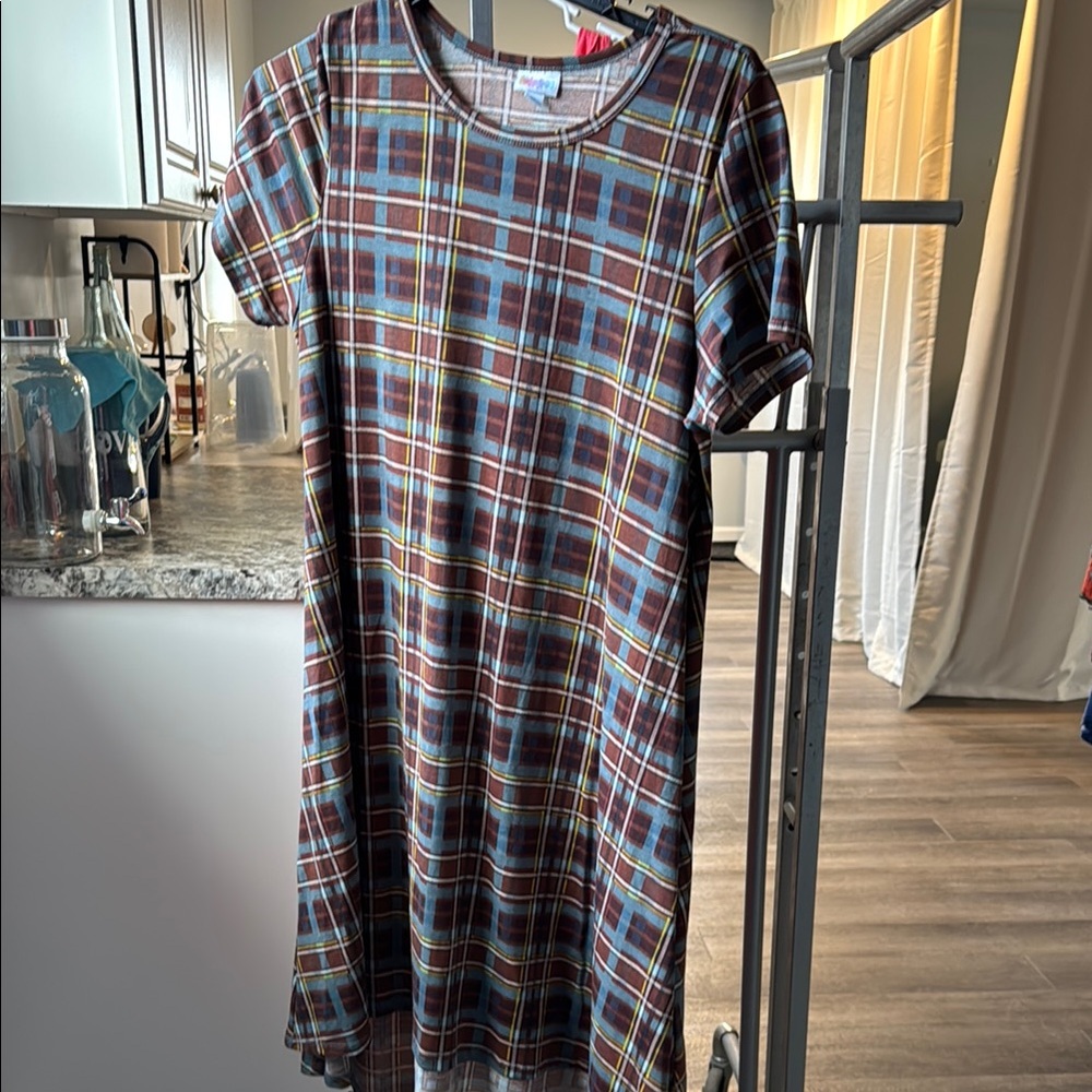 Plaid Short Sleeve Dress